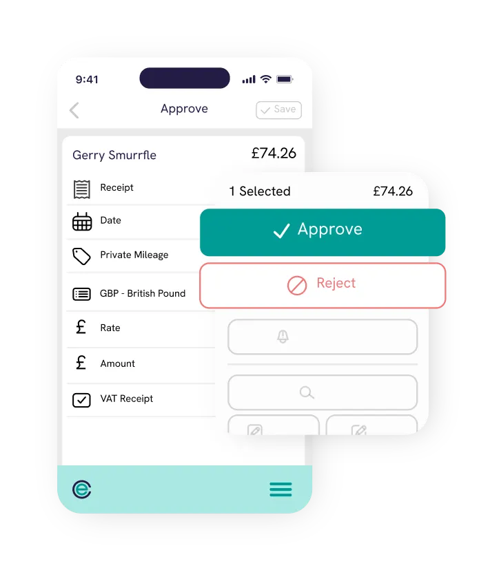 Approving a claim on mobile with the approve and reject actions
